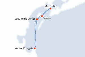 carte itinéraire croisière Adriatique 4 jours au départ du port de Venise