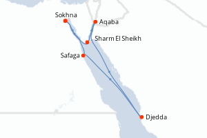 Carte de l'itinéraire de croisière Sokhna-Sokhna d'une durée de 9 jours