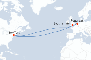 carte itinéraire croisière Amérique du Nord 18 jours au départ du port de New York