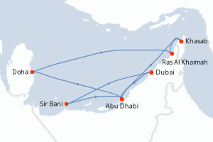 carte itinéraire croisière Moyen-Orient Dubaï 7 jours au départ du port de Dubai