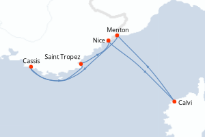 carte itinéraire croisière Méditerranée 4 jours au départ du port de Nice
