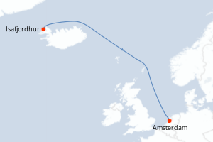 Carte itinéraire croisière Islande, Pays-Bas - 10 jours au départ de Isafjordhur - Europe du Nord