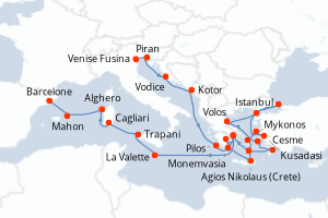 Itinéraire : Méditerranée & mers adjacentes