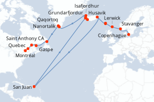 Itinéraire : Europe du Nord & Atlantique NE