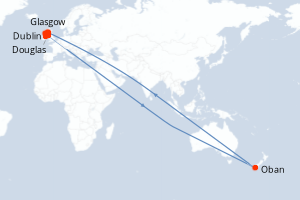 Carte itinéraire croisière De l Irlande à l Ecosse : voyage en terres celtiques - 7 jours au départ de Dublin - Europe du Nord