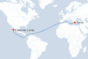 Carte itinéraire croisière Voyage en Mer : Cabo San Lucas - Puntarenas - 7 jours au départ de Cabo san Lucas - Iles Grecques
