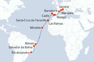 Itinéraire : Méditerranée & mers adjacentes