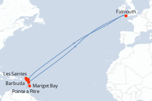 Carte itinéraire croisière Histoire et culture dans les bijoux des Caraïbes - 7 jours au départ de Pointe a Pitre - Caraïbes Bahamas