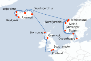 Itinéraire : Europe du Nord & Atlantique NE