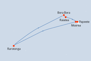 Carte itinéraire croisière - 8 jours au départ de Papeete - Tahiti