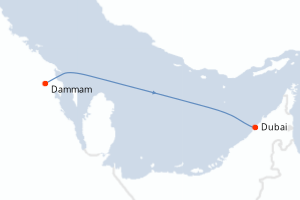 Carte itinéraire croisière - 2 jours au départ de Dammam - Moyen-Orient Dubaï