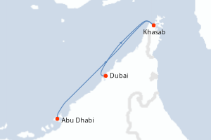 Carte itinéraire croisière - 2 jours au départ de Dubai - Moyen-Orient Dubaï