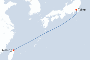 Carte itinéraire croisière - 3 jours au départ de Tokyo - Asie