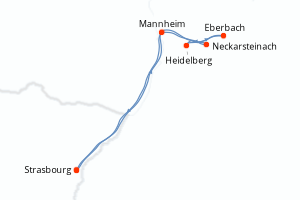 Carte itinéraire croisière Le tour du monde des délices - 3 jours au départ de Strasbourg - Rhin Main Moselle
