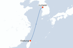 Carte itinéraire croisière - 3 jours au départ de Incheon - Asie