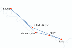 Carte itinéraire croisière - 5 jours au départ de Paris - Seine