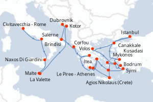 Itinéraire : Méditerranée & mers adjacentes