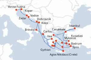 Itinéraire : Méditerranée & mers adjacentes