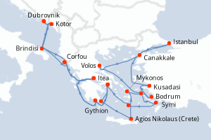 Itinéraire : Méditerranée & mers adjacentes