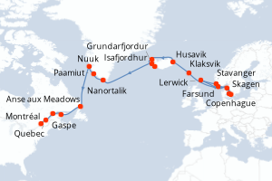 Itinéraire : Europe du Nord & Atlantique NE