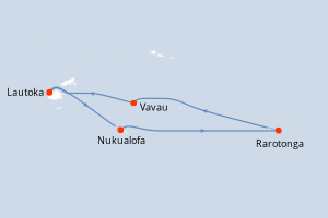 Carte itinéraire croisière - 10 jours au départ de Lautoka - Australie Nouvelle Zélande