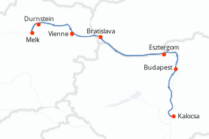 Carte itinéraire croisière Les perles de l Empire austro-hongrois - 7 jours au départ de Vienne (Danube) - Danube