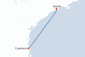 Carte itinéraire croisière - 3 jours au départ de Santos - Brésil
