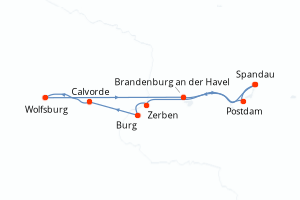 Carte itinéraire croisière - 6 jours au départ de Spandau - Elbe