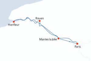 Carte itinéraire croisière - 4 jours au départ de Paris - Seine