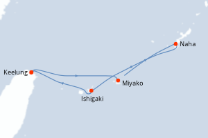 Carte itinéraire croisière - 5 jours au départ de Keelung - Asie
