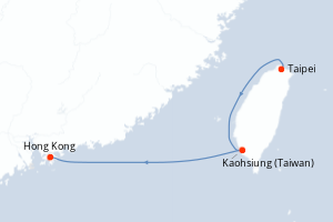 Carte itinéraire croisière - 4 jours au départ de Taipei - Asie