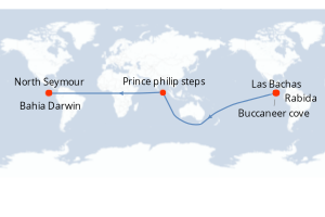 Carte itinéraire croisière - 4 jours au départ de North Seymour - Amérique du Sud