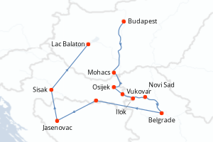 Carte itinéraire croisière - 9 jours au départ de Budapest - Danube