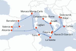 Itinéraire : Méditerranée & mers adjacentes