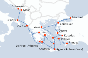Itinéraire : Méditerranée & mers adjacentes