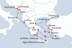 Itinéraire : Méditerranée & mers adjacentes