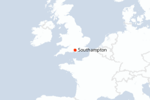Carte itinéraire croisière - 3 jours au départ de Southampton - Europe du Nord
