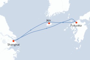 Carte itinéraire croisière - 5 jours au départ de Shanghai - Asie