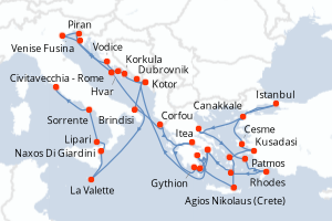 Itinéraire : Méditerranée & mers adjacentes