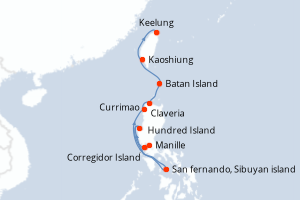 Carte itinéraire croisière - 9 jours au départ de Manille - Asie