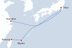Carte itinéraire croisière - 7 jours au départ de Keelung - Asie