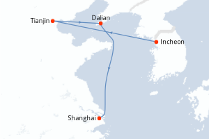 Carte itinéraire croisière - 7 jours au départ de Incheon - Asie