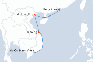 Carte itinéraire croisière  - 9 jours au départ de Ho Chi Minh-Ville - Asie