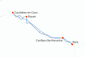 Carte itinéraire croisière - 7 jours au départ de Paris - Seine