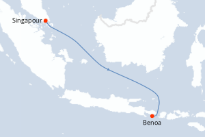 Carte itinéraire croisière  - 4 jours au départ de Singapour - Asie