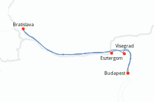 Carte itinéraire croisière - 4 jours au départ de Budapest - Danube