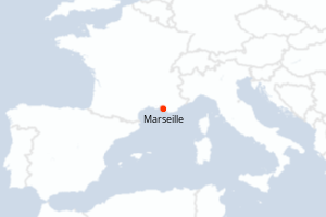 Carte itinéraire croisière En Vogue - Nuit - 1 jours au départ de Marseille - Méditerranée