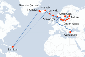 Itinéraire : Europe du Nord & Atlantique NE