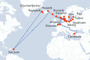 Itinéraire : Europe du Nord & Atlantique NE