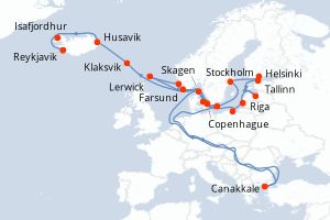 Itinéraire : Europe du Nord & Atlantique NE